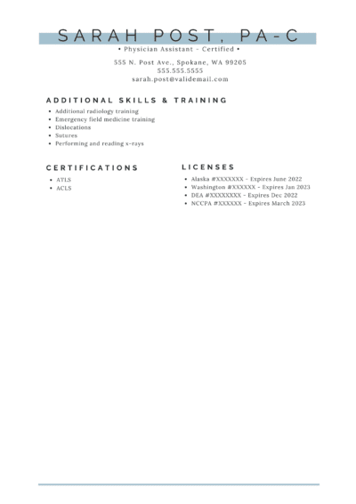 medical professional cv template page 2