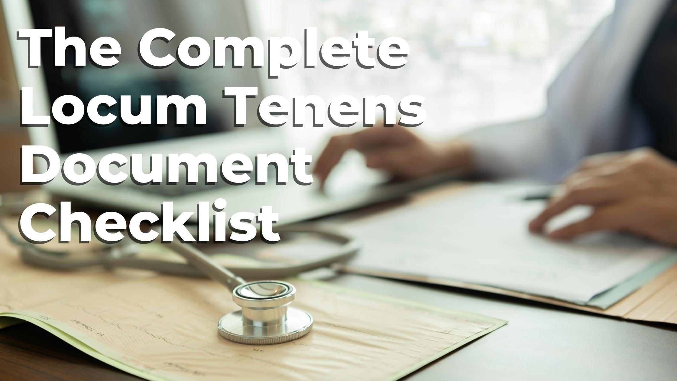 locum tenens document checklist